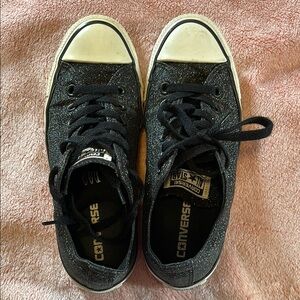 Converse Black Glitter Sneakers